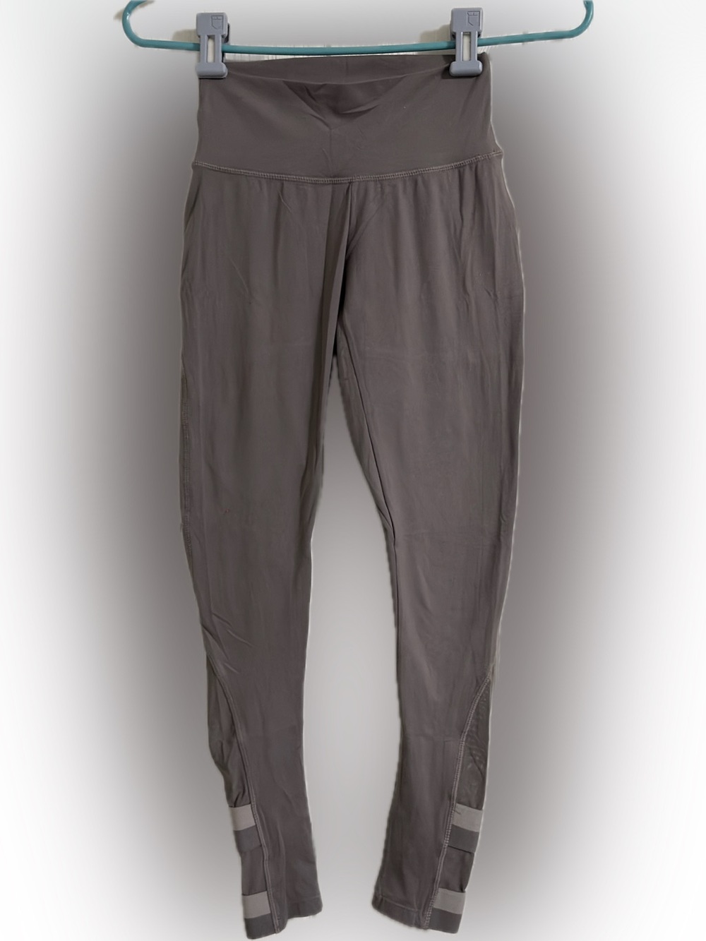 Gymshark Women's Gray High-Waist Leggings with Reflective Stripes